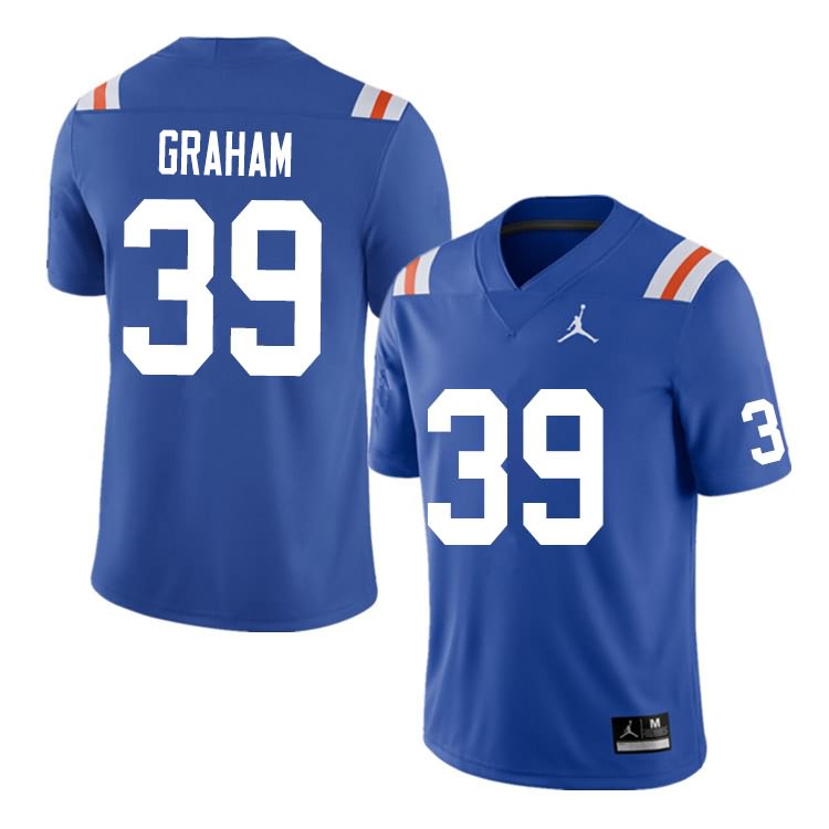 NCAA Florida Gators Fenley Graham Men's #39 Nike Blue Throwback Stitched Authentic College Football Jersey NAQ1364NV